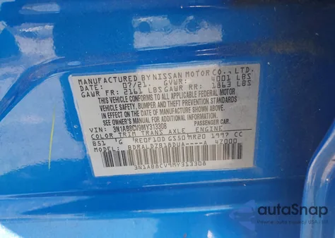 2021 Nissan Sentra Sv Xtronic Cvt from USA, damaged, VIN 3N1AB8CV9MY313308